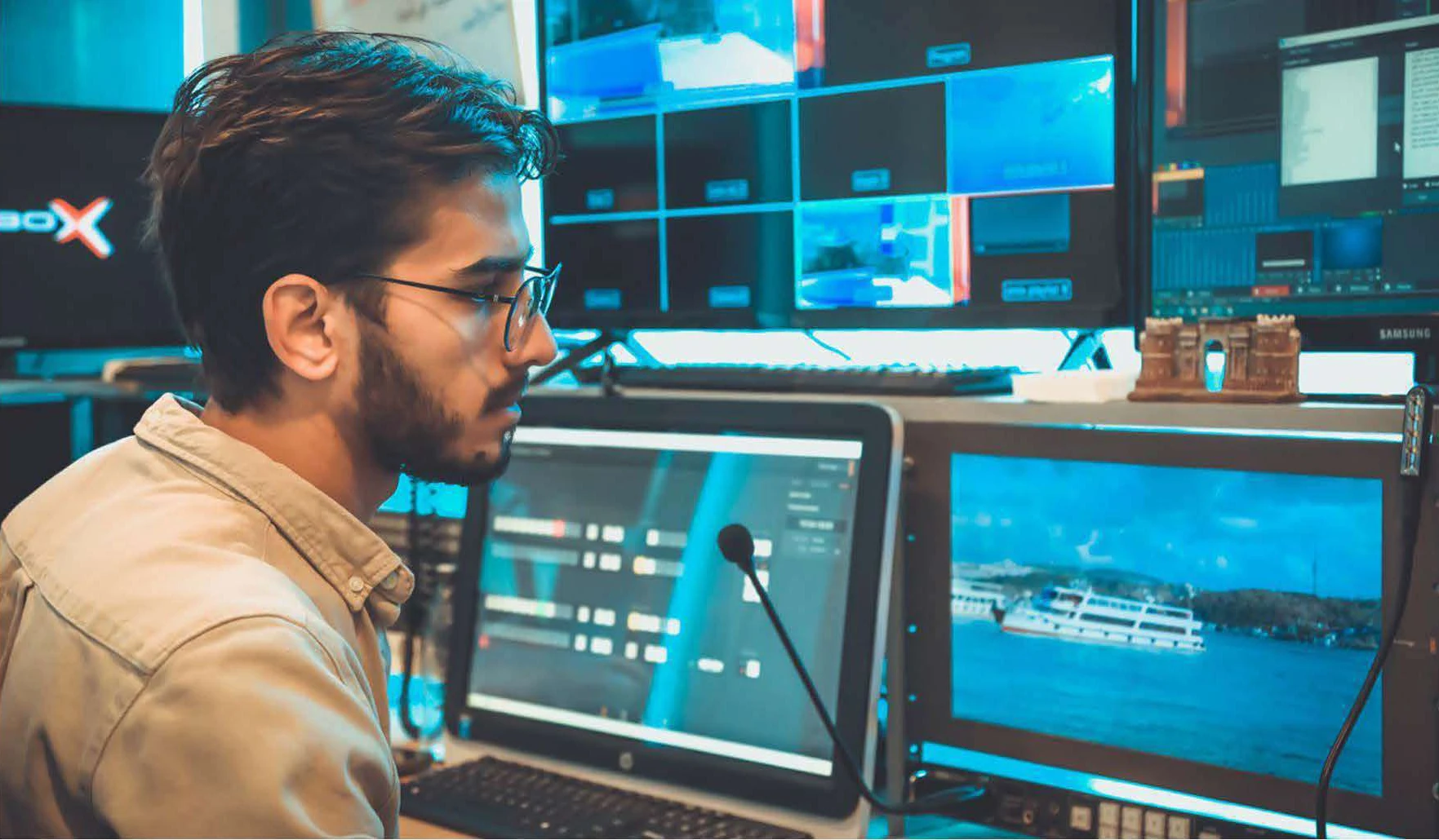 Ammar Khadra in the control room